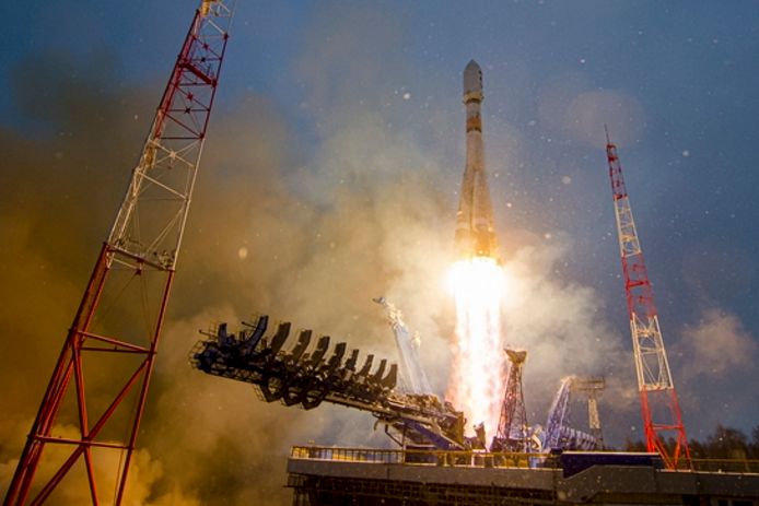 Lancement de la fusée Soyouz au cosmodrome de Plesetsk, en Russie.