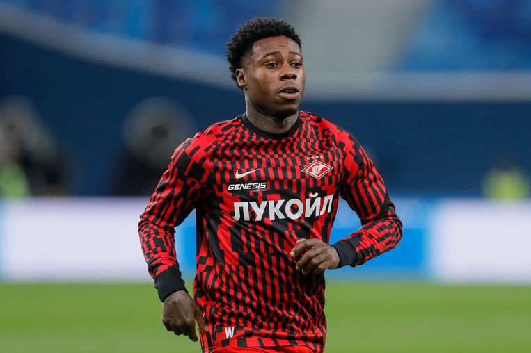 Quincy Promes in het shirt van Spartak Moscou.  Beeld NurPhoto via Getty Images