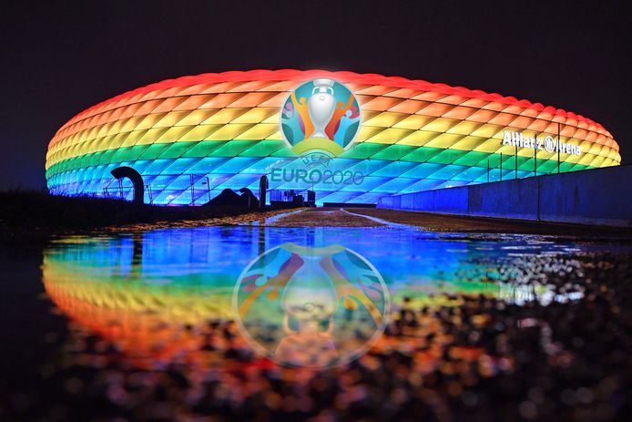 De Allianz Arena in München, waar Hongarije woensdag op bezoek komt.