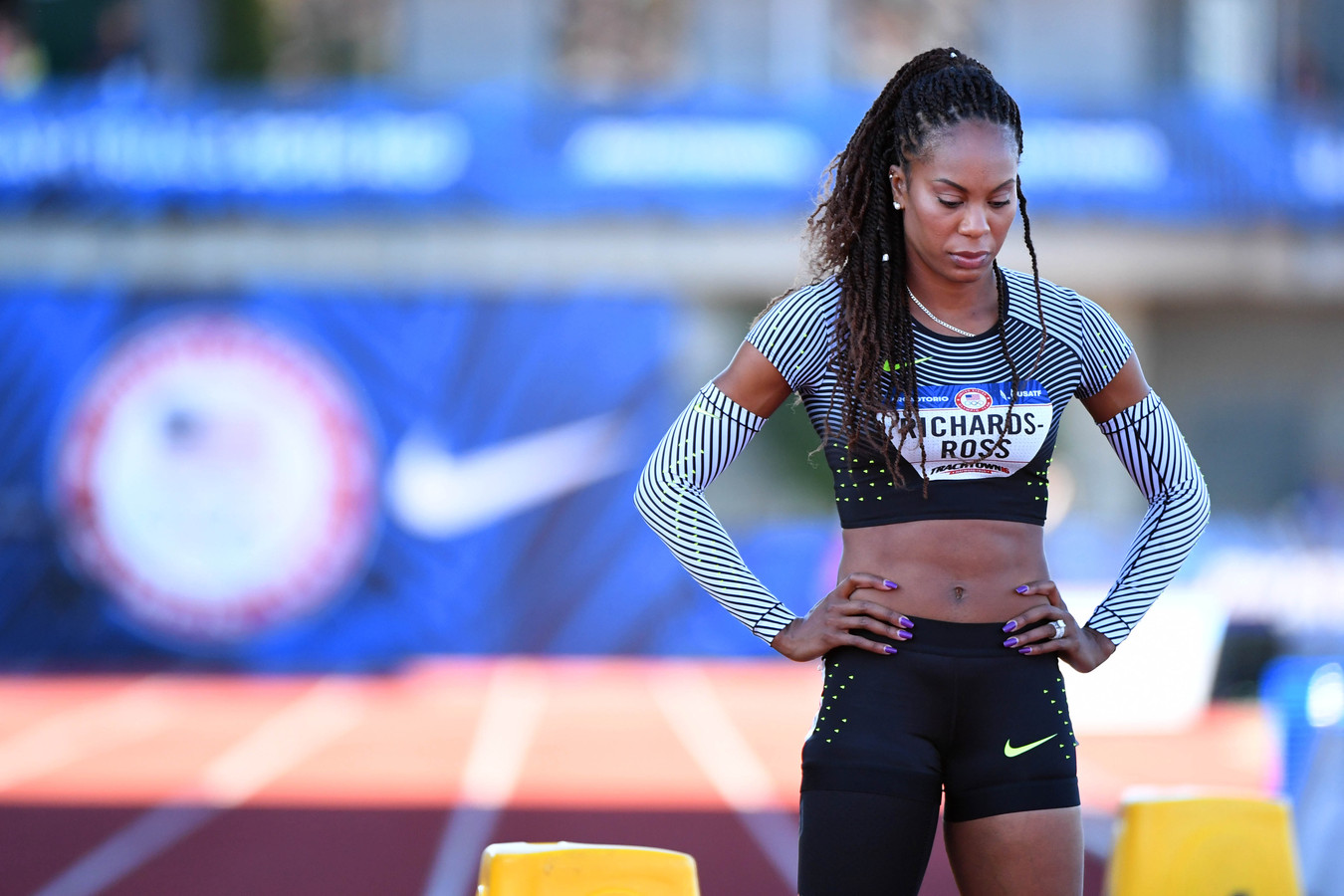Sanya Richards-Ross tijdens de Olympische spelen van 2016