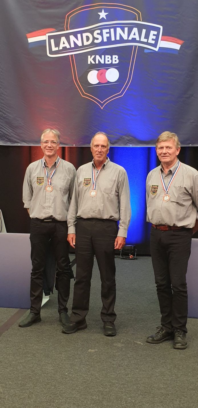 Het zilveren team van VEGABV, van links naar rechts  Michael Jasperse, Jaap Cijsouw en Jan Brinkman.