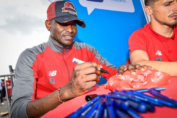 LIEGE, BELGIUM - JULY 21 : Uche Henry Agbo midfielder of Standard Liege during the Standard fan day on July 21, 2019 in Liege, Belgium, 21/07/19 ( Photo by Sebastien Smets / Photo News