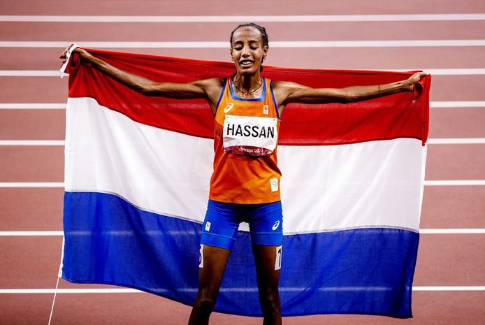 Sifan Hassan na haar gouden race op de 10.000 meter.