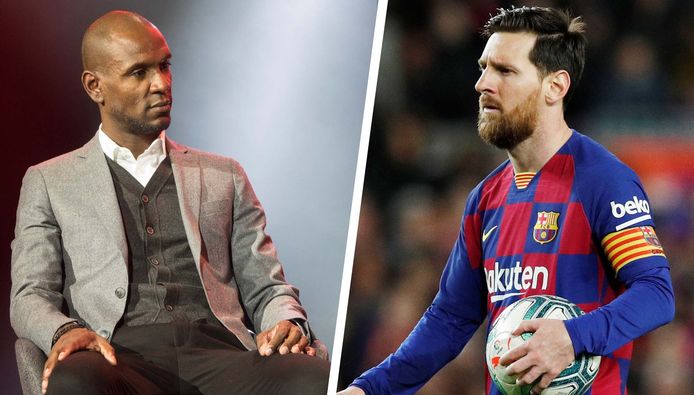 Links Éric Abidal, rechts Lionel Messi.