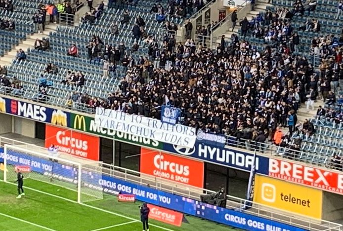 Het spandoek tijdens AA Gent-Club Brugge dat over de tongen ging.