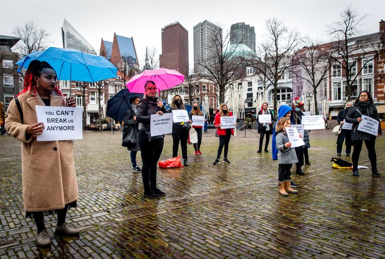 Een protest in Den Haag van ouders die door de toeslagenaffaire zijn gedupeerd. Beeld ANP