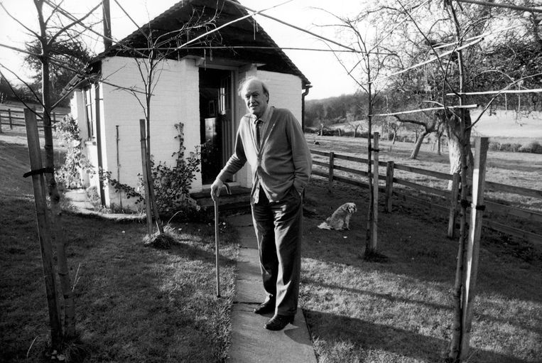 Schirijver Roald Dahl in zijn tuin. Beeld The LIFE Images Collection