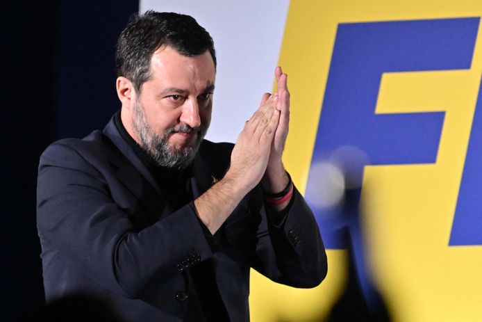 Matteo Salvini op de bijeenkomst
