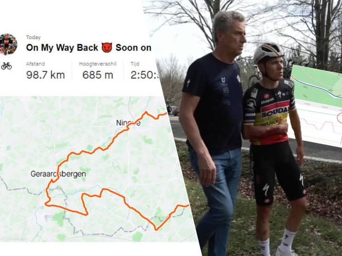 “On my way back”: Remco Evenepoel maakt eerste rit na zware val in het Baskenland