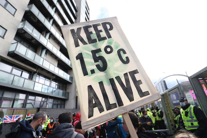 Klimaatactivisten aan de COP26 in de Schotse stad Glasgow.