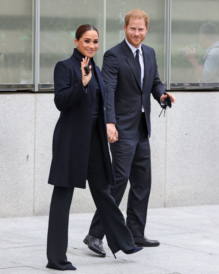 Meghan en prins Harry tijdens werkbezoek in New York (2021) Beeld WireImage
