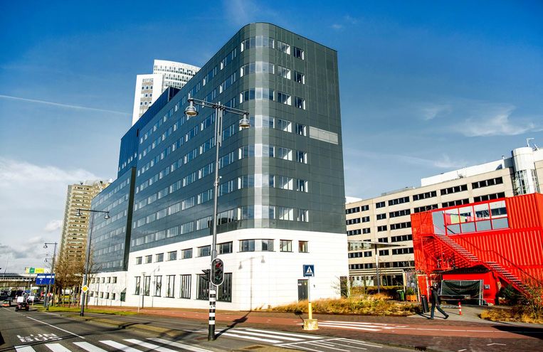 Het Spark-gebouw in Sloterdijk, het tijdelijk onderkomen van het Europees Geneesmiddelenbureau (EMA). Beeld ANP