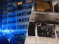 Een appartement op de 4de verdieping aan de Floraliënstraat brandde uit. / Ook het raam van de flat er boven sneuvelde.