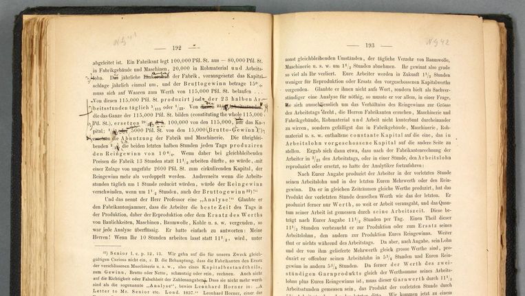 Heel weinig mensen kunnen het handschrift van Karl Marx ontcijferen. Beeld IISG