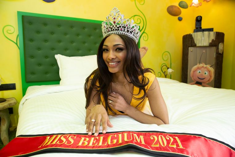 De nieuwe Miss België, Kedist Deltour uit Harlebeke is van Ethiopische afkomst.  Beeld BELGA