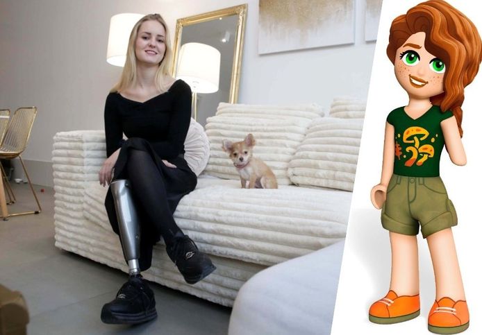 Fiene Verstraete is ambassadeur van de nieuwe LEGO Friends-reeks die diversiteit promoot. Rechts zien we figuurtje Autumn met een geamputeerde arm.