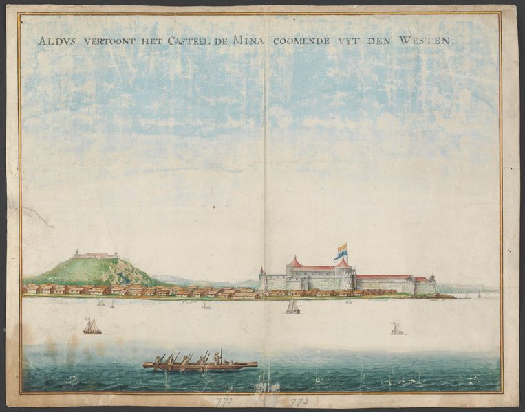 Le château d'Elmina, 17e siècle. Image Archives nationales