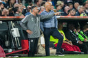 Marino Pusic (links) bij Feyenoord als assistent van hoofdtrainer Arne Slot (rechts).