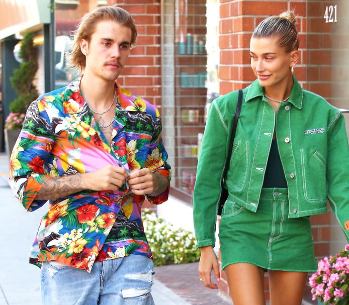 Justin Bieber en vriendin Hailey Baldwin.