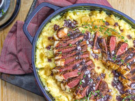 Wat Eten We Vandaag: Hete bliksem met entrecote en rode wijnsaus