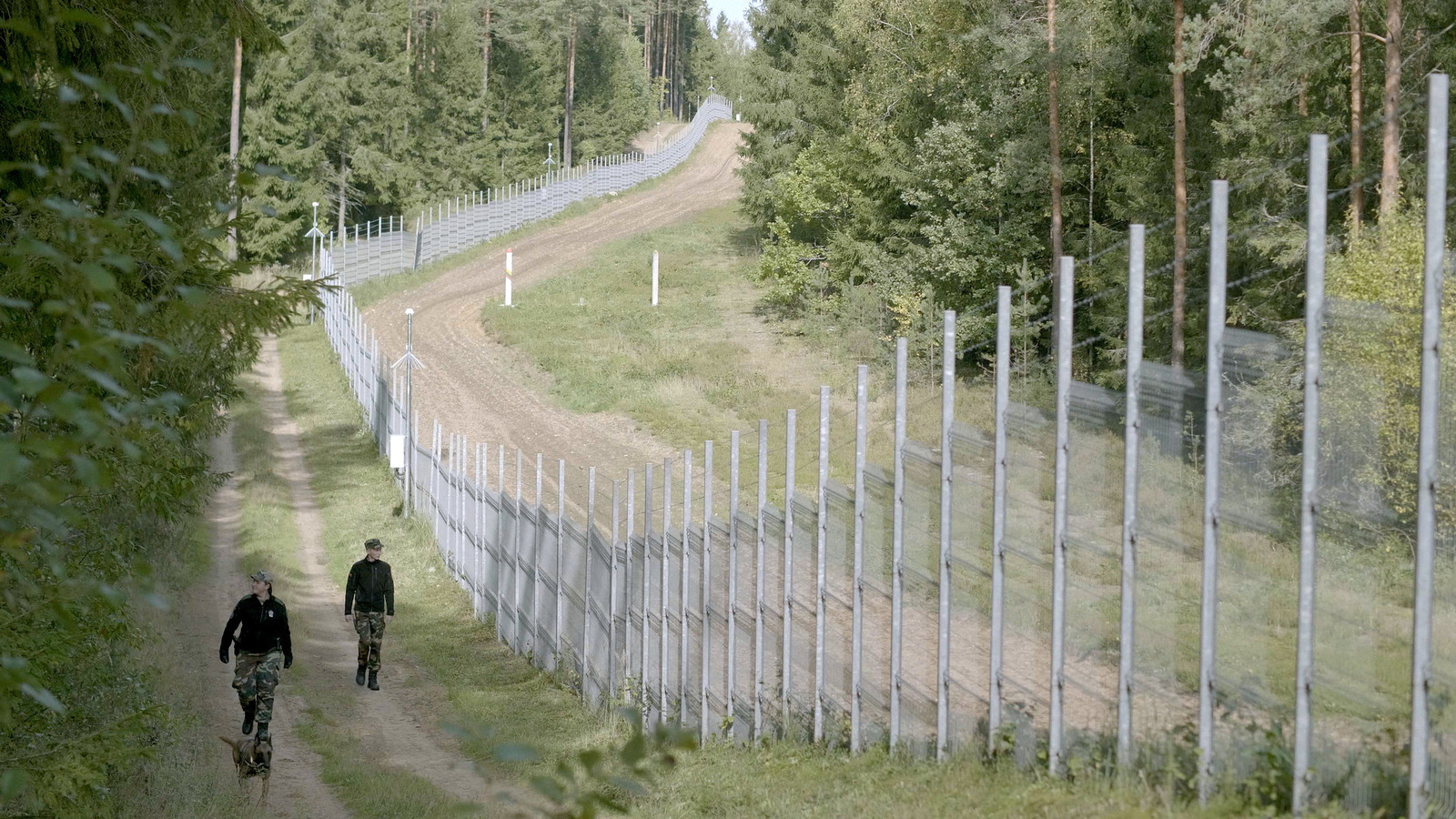 De grens tussen Litouwen en Wit-Rusland.