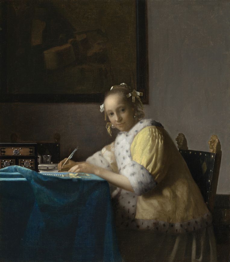 Schrijvende vrouw in het geel, ca. 1664–67 Beeld ational Gallery of Art, Washington. 