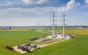 Bouw van de 380kV-lijn door Zuid-Beveland, hier bij 's-Heer Abtskerke, najaar vorig jaar.