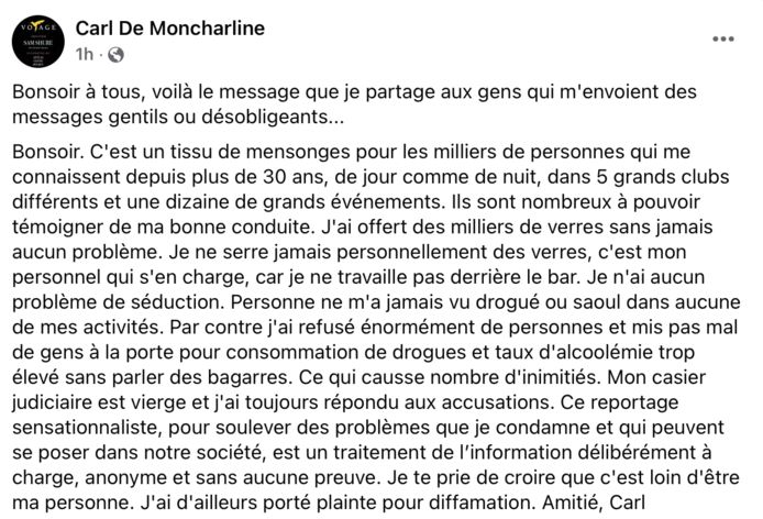 Reactie Carl De Moncharline