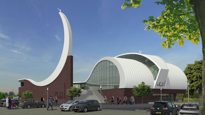 Het ontwerp van de nieuwe moskee in Enschede.