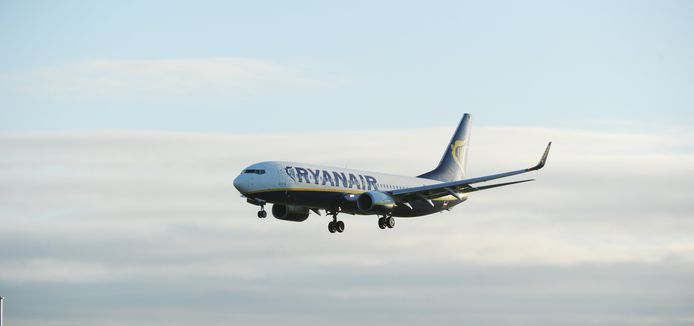 Een vliegtuig van Ryanair.