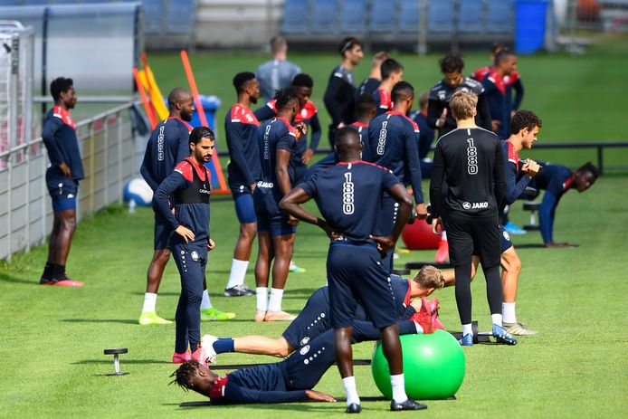 Antwerp-spelers vandaag op training.