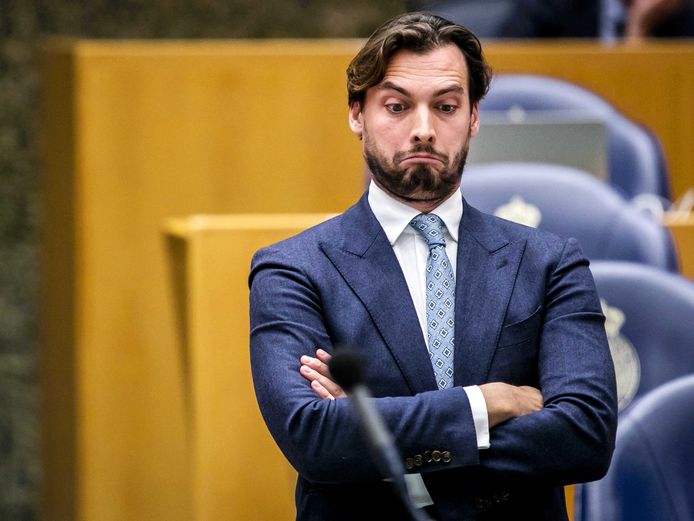 Thierry Baudet tijdens een debat met de Tweede Kamer