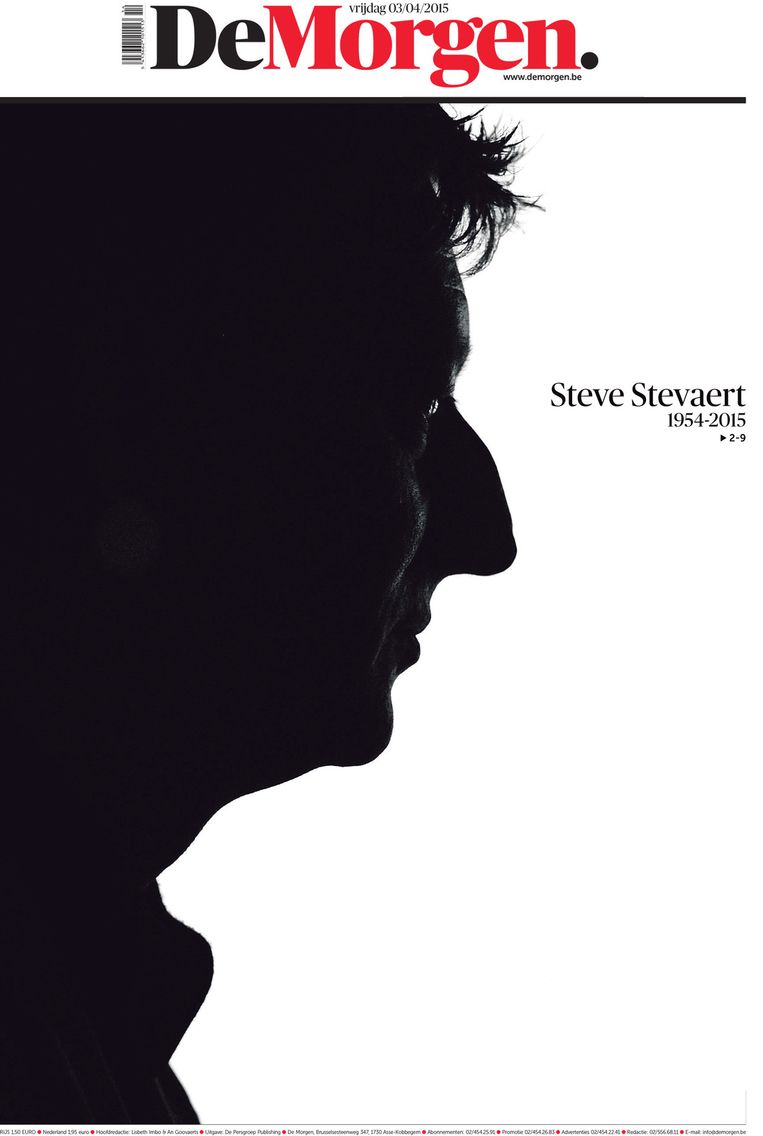 De voorpagina van ‘De Morgen’, een dag na het overlijden van Steve Stevaert. Beeld rv