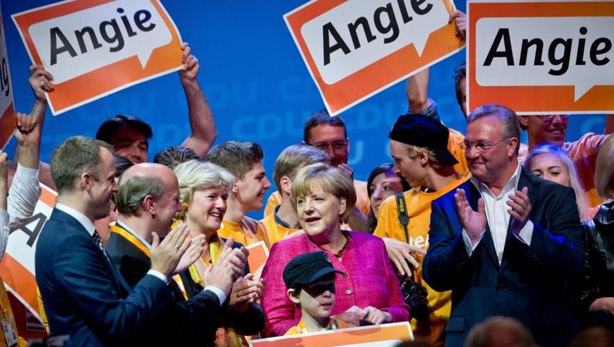 Angela Merkel voert campagne Beeld epa