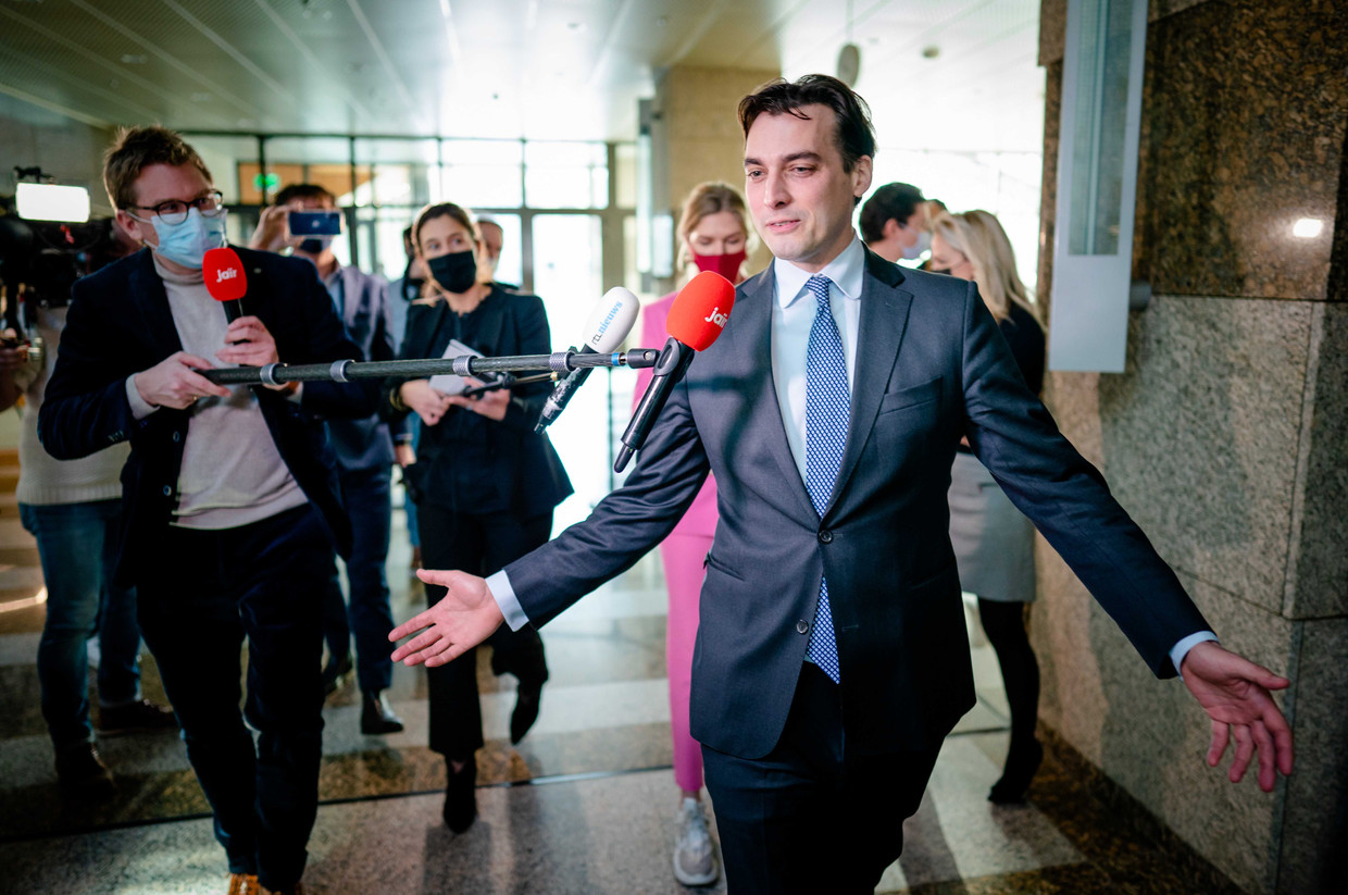 Thierry Baudet (FvD) reageert op de beschuldiging van het versturen van racistische whatsappjes. Beeld ANP