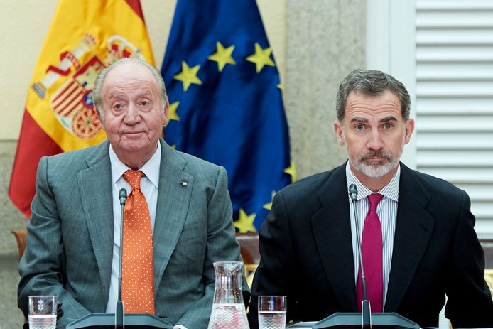 L’ancien roi Juan Carlos et son fils, l’actuel, Felipe VI