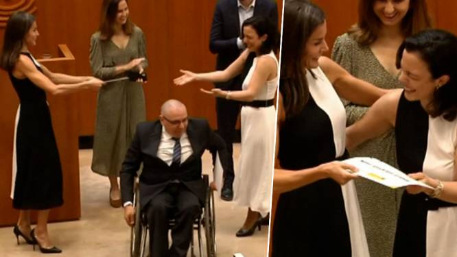 Hilarisch moment: Spaanse koningin Letizia draagt zelfde jurk als awardwinnares