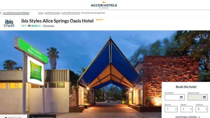 Het hotel in kwestie: Ibis Styles Alice Spring Oasis in Alice Springs.