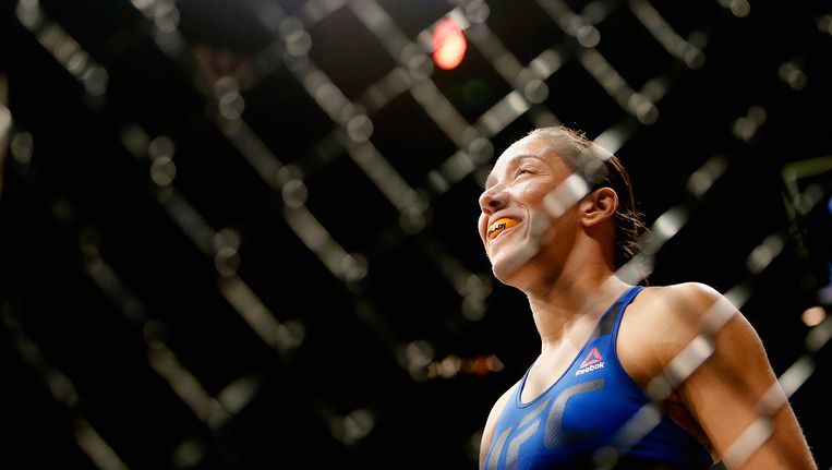 Germaine de Randamie voor aanvang van de wedstrijd. Beeld Getty Images