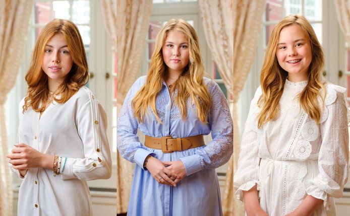 Berg diepte Erfgenaam IN BEELD. Nederlandse prinsessen Amalia, Ariane en Alexia stralen op nieuwe  portretten | Royalty | hln.be