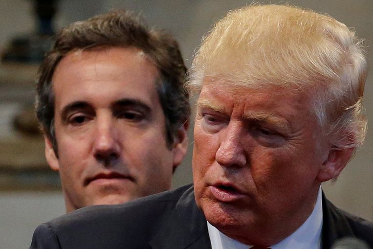 Michael Cohen en Donald Trump in september 2016, tijdens de verkiezingscampagne. Beeld Reuters