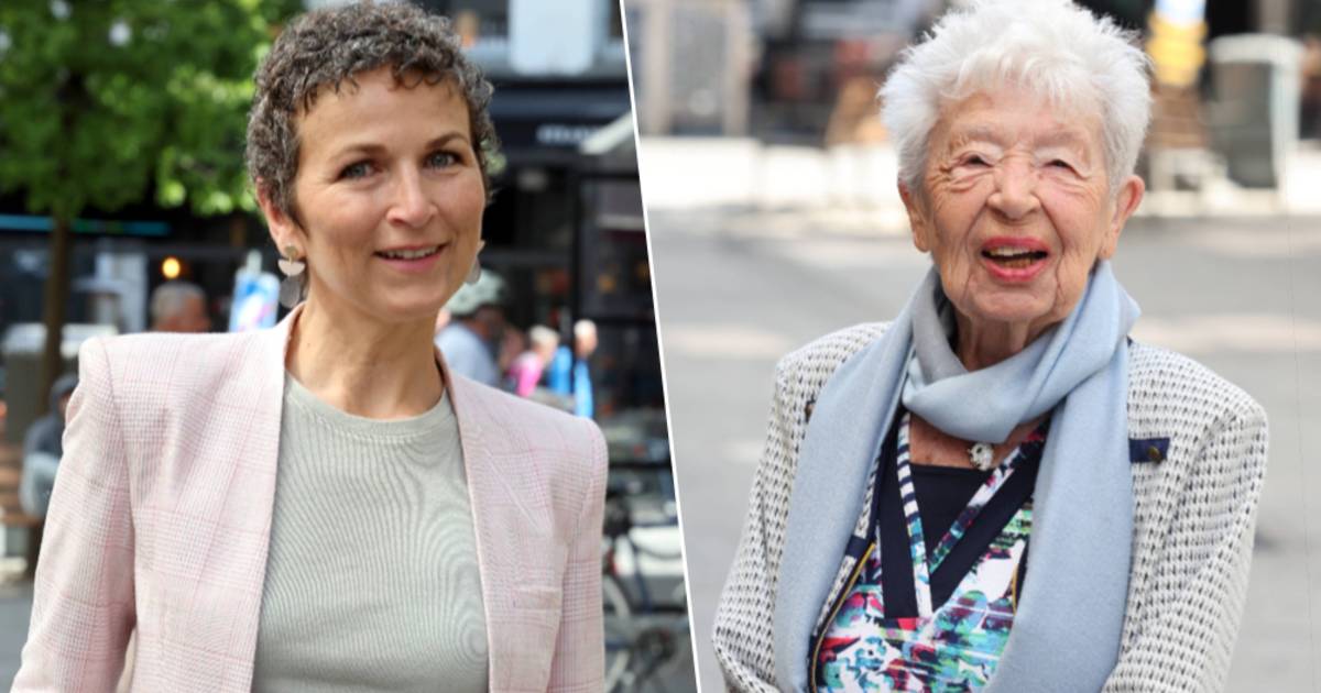 in the picture.  New haircut for Ann Van den Broeck and almost 99-year-old Alice Twain in the seasonal show “Fakkeltheater” |  BV