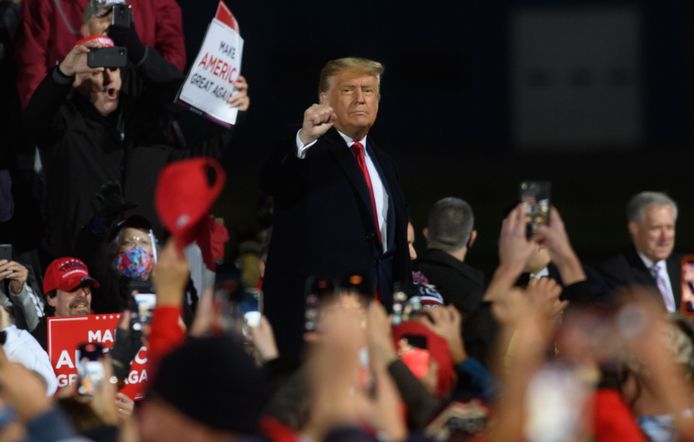 President Donald Trump tijdens een verkiezingsrally in de staat Pennsylvania.