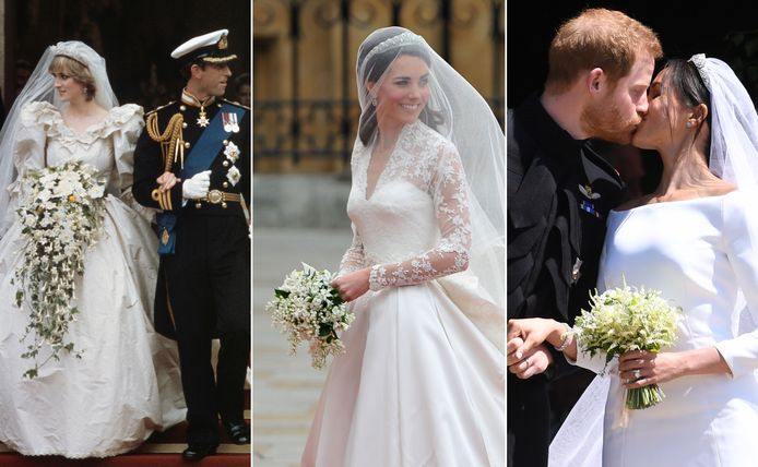De bruidsboeketten van prinses Diana, Kate Middleton en Meghan Markle bevatten allemaal mirte.