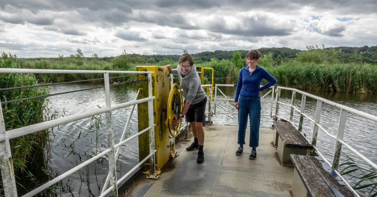 Piepend en knarsend met Persings pontje naar de overkant