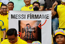 Messi ook populair in Ecuador, waar Argentinië deze week gelijkspeelde.