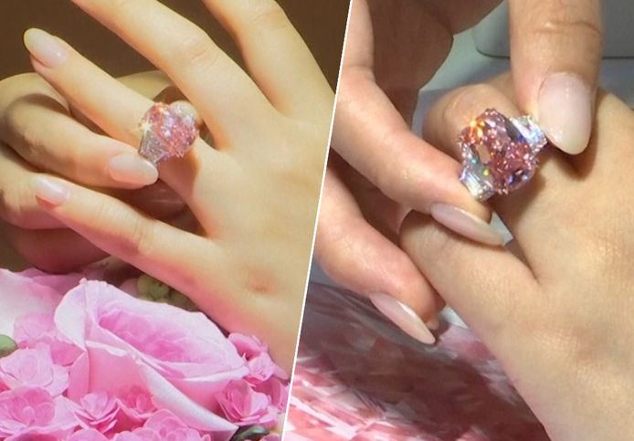 Bekijk het internet trui golf Uiterst zeldzame roze diamant geveild voor 59 miljoen euro in Hongkong |  Instagram VTM NIEUWS | hln.be