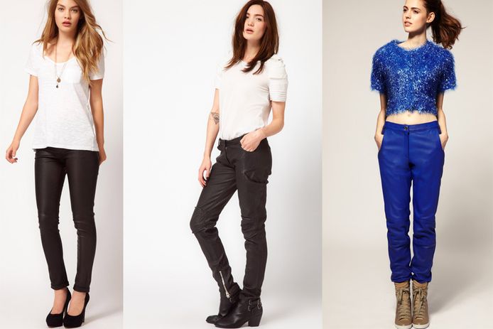 Leren sale strakke broek