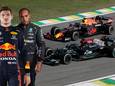 Max Verstappen en Lewis Hamilton.