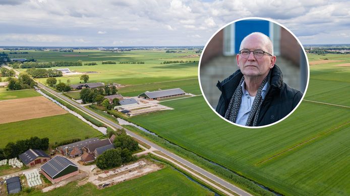 Het gebied in de polder Mastenbroek waar de ondernemers een idee hebben voor 10 windmolens. Inzet: wethouder Harrie Rietman.